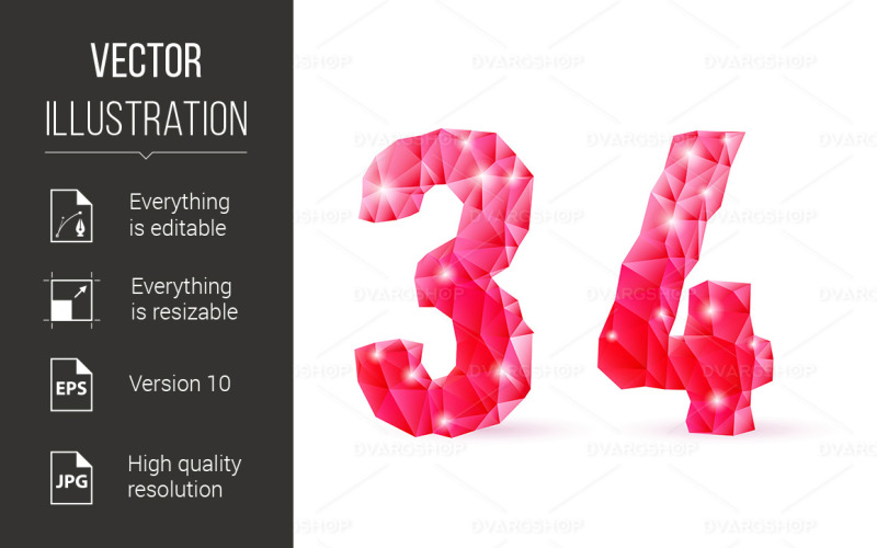 Download Vector "Ruby Polygonal Font - Vector Image" / Ruby Polygonal Font - Vector Image - Vector на тему графика font,polygonal,ruby,shiny,crystal,background,white,character,design,glass,futuristic,numeral,sparkle,three,geometry,color,structure,spark,number,twinkle