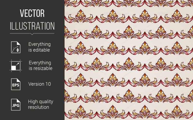 Смугастий квітковий візерунок безшовні - векторні зображення