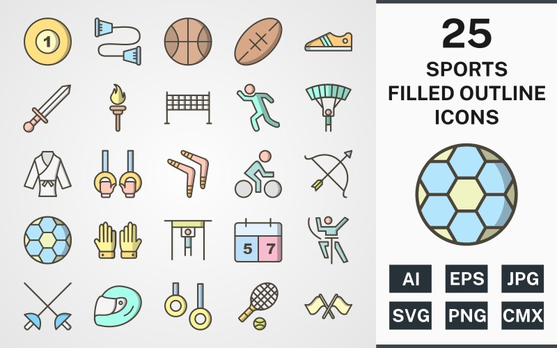 Download Набор иконок "25 SPORTS AND GAMES FILLED OUTLINE PACK Icon Set" / 25 SPORTS AND GAMES FILLED OUTLINE PACK Icon Set - Набор иконок на тему sports sports,games,karate,rugby,pool,runner,tennis,racing,bow,set,file,icon,icons,filled,round,vector,sign,symbol,pictogram,outline