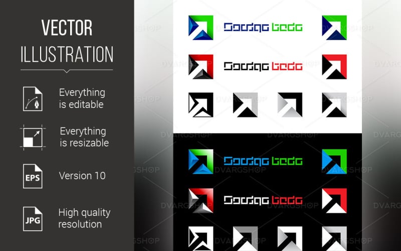 Download Vector "The Symbol of the Arrows - Vector Image" / The Symbol of the Arrows - Vector Image - Vector на тему графика design,symbol,element,arrows,vector,illustration,sign,turning,down,direction,square,back,part,art,green,white,download,curve,metaphor,pointing