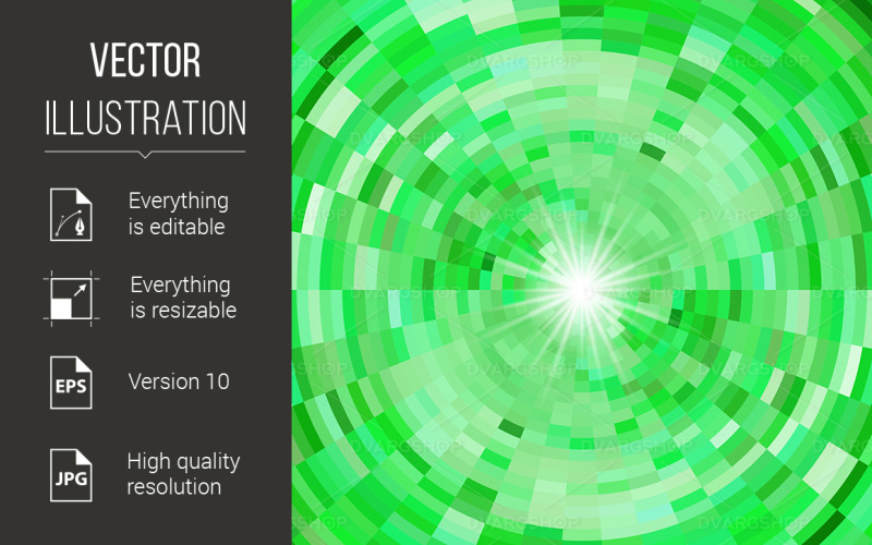 Download Vector "Abstract Green Mosaic Background - Vector Image" / Abstract Green Mosaic Background - Vector Image - Vector на тему графика background,mosaic,abstract,green,light,flash,geometry,flare,web,ornament,deep,spiral,block,digital,abstraction,banner,layer,visual,rectangle,element