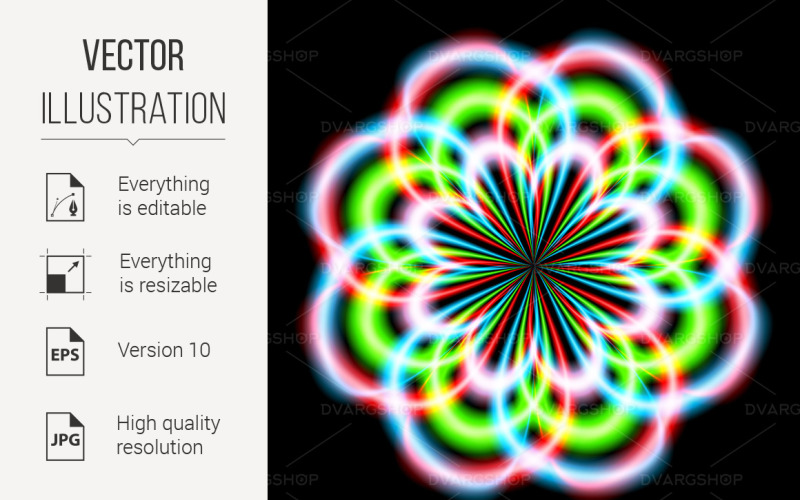 Download Vector "Abstract Rainbow Ray - Vector Image" / Abstract Rainbow Ray - Vector Image - Vector на тему графика rainbow,abstract,ray,light,flower,digital,image,stripes,art,vector,hot,beautiful,night,creative,red,beam,design,holiday,artistic,magic