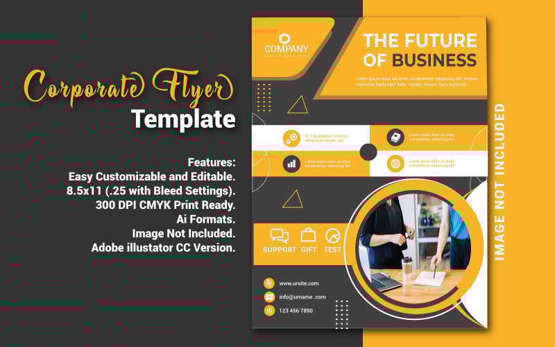 Download Фирменный стиль "Corporate Flyer - Corporate Identity Template" / Corporate Flyer - Corporate Identity Template - Фирменный стиль на тему графика cmyk,financial,black,abstract,a4,elegant,advertise,promotion,graphic,catalog,presentation,design,publication,business,layout,background,template,concept,document,cover