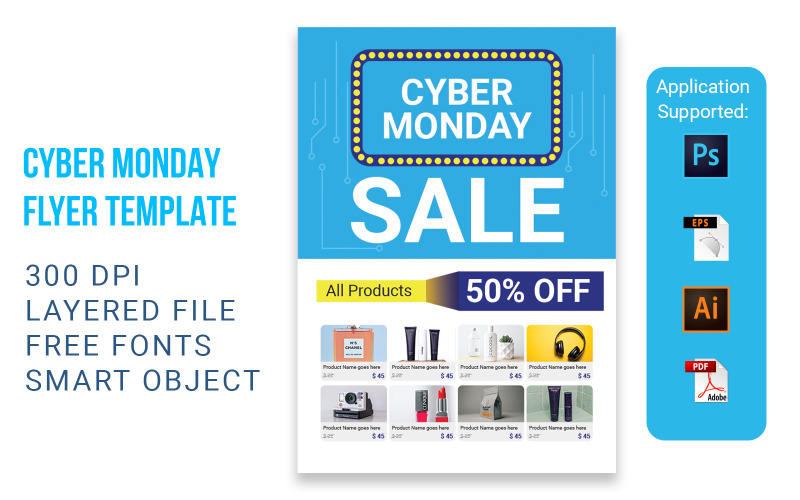 Cyber Monday Sale Flyer Volume - 2 - Modèle d'identité d'entreprise