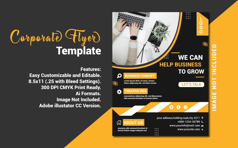 Download Фирменный стиль "Flyer - Corporate Identity Template" / Flyer - Corporate Identity Template - Фирменный стиль на тему графика advertising,agency,business,business flyer,clean,company,corporate,corporate flyer,creative,design,flyer,handout,leaflet,magazine,marketing,modern,multipurpose,newspaper,pamphlet,photoshop