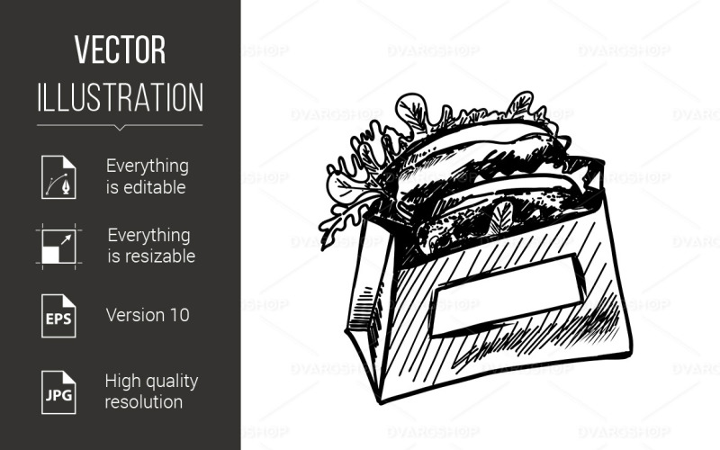 Download Vector "Hand Drawn Sketch of Grocery Bag - Vector Image" / Hand Drawn Sketch of Grocery Bag - Vector Image - Vector на тему графика food,sketch,elements,drawn,bag,package,grocery,cartoon,sale,vector,diet,design,vegetarian,supermarket,bread,background,paper,nutrition,eat,provision