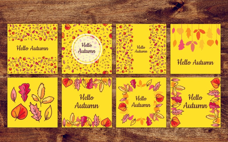 Download Фирменный стиль "Hello Autumn Banners Set - Corporate Identity Template" / Hello Autumn Banners Set - Corporate Identity Template - Фирменный стиль на тему графика calligraphy,lettering,card,typography,hand-drawn,illustration,poster,design,template,greeting,web,botanical,nature,fall,autumn,minimal,vector,simple,round,text,pack,yellow,flat,tree,season,so