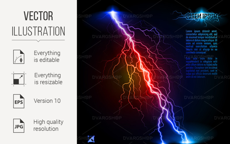 Download Vector "Oblique Lightning Line - Vector Image" / Oblique Lightning Line - Vector Image - Vector на тему графика lightning,oblique,line,red,branchy,blue,illustration,text,powerful,luminous,shock,background,voltage,light,ipsum,black,spectacular,magic,power,glowing