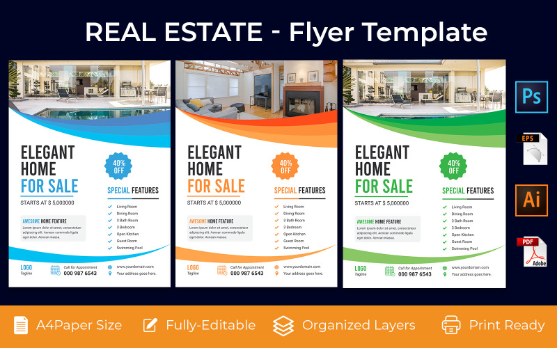 Download Фирменный стиль "Real Estate Flyer Vol-04 - Corporate Identity Template" / Real Estate Flyer Vol-04 - Corporate Identity Template - Фирменный стиль на тему графика advertisement,advertising agency,agent broker,bundle,commercial flyer,home,leaflet,poster,property,real estate,flyer,open house,interior,design,property flyer,flyer bundle