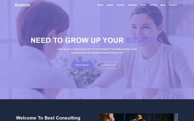 Шаблон целевой страницы HTML5 для Dosmile Consulting & Business