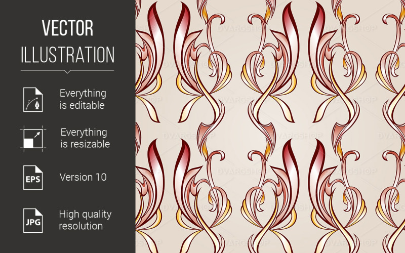 Download Vector "Seamless Floral Pattern - Vector Image" / Seamless Floral Pattern - Vector Image - Vector на тему графика pink,seamless,floral,pattern,background,burgundy,yellow,rose,curve,leaf,fantasy,flourish,retro,petal,fancy,decor,asian,fabric,red,weave