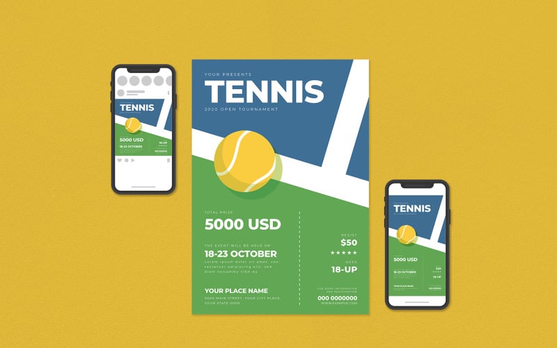 Download Фирменный стиль "Tennis Tournament Flyer Set - Corporate Identity Template" / Tennis Tournament Flyer Set - Corporate Identity Template - Фирменный стиль на тему графика adventure poster,advertising,business,champion,champions league,competition,concept,corporate,event,flyer,game,magazine,olympics,packaging,pamphlet,post,promotion,sport,success,team