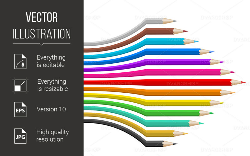 Crayons en forme abstraite - Image vectorielle