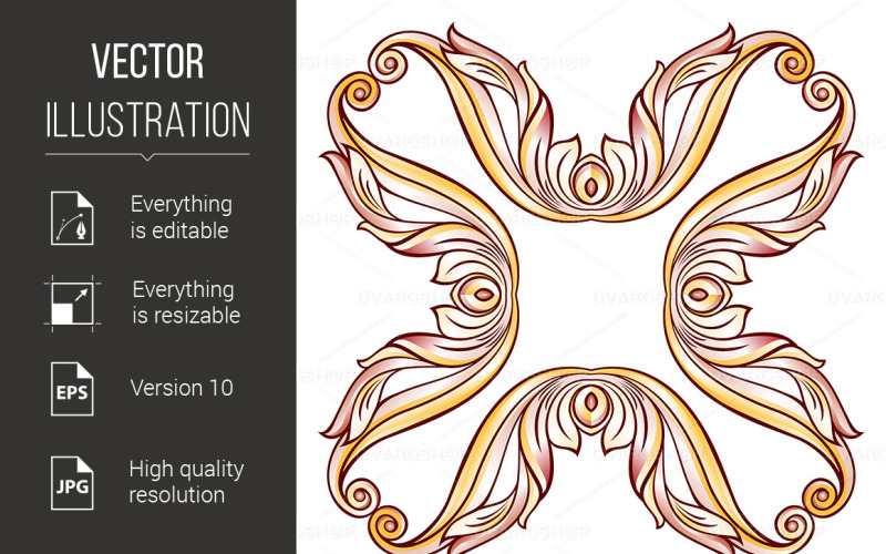 Download Vector "Floral Cross Element - Vector Image" / Floral Cross Element - Vector Image - Vector на тему графика floral,element,cross,background,rose,white,pink,yellow,abstract,ornament,curl,fantasy,flowery,emblem,petal,decor,curve,flourish,orient,ornamental