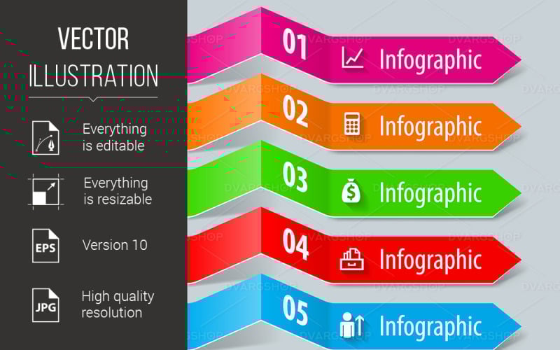 Download Vector "Infographic Paper Color Set - Vector Image" / Infographic Paper Color Set - Vector Image - Vector на тему графика infographic,paper,color,set,info,business,symbol,abstract,design,concept,creative,number,step,banner,advertising,bar,option,ribbon,blank,tag