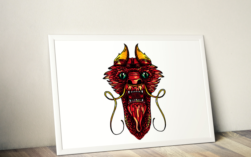 Download Vector "Magic Dragon - Vector Image" / Magic Dragon - Vector Image - Vector на тему графика dragon,animal,chinese,china,ancient,asian,traditional,illustration,symbol,sign,tattoo,asia,vector,culture,design,east,mythology,print,fantastic,fantasy