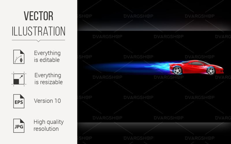 Download Vector "Red Sport Car - Vector Image" / Red Sport Car - Vector Image - Vector на тему графика car,sport,red,hot,blue,black,burnout,design,illustration,technology,prototype,race,art,concept,burning,silver,auto,motor,transportation,automobile