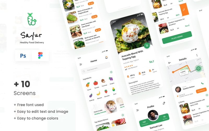 Sayur - Healthy Food Delivery iOS UI App Design