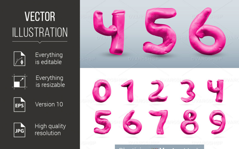 Download Vector "Set of Color Plasticine Figure - Vector Image" / Set of Color Plasticine Figure - Vector Image - Vector на тему графика plasticine,set,color,background,figure,isolated,numeral,pink,design,white,textured,digit,clay,cartoon,modeling,simple,template,element,made,sign