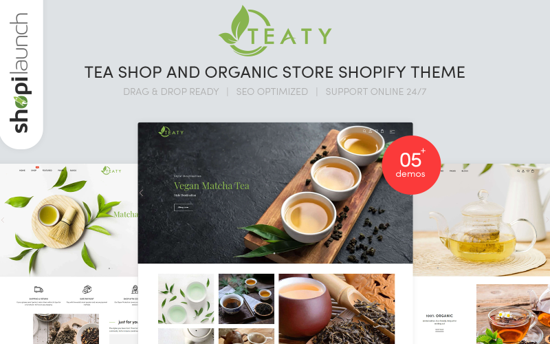 Teaty - Responsive Shopify-Thema für Tee- und Bio-Läden