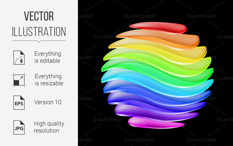 Download Vector "Abstract Colorful Sphere - Vector Image" / Abstract Colorful Sphere - Vector Image - Vector на тему графика abstract,sphere,colorful,transparent,background,layer,curved,black,multilayer,group,bend,segment,overlap,element,web,rainbow,waved,overlapping,gradation,creative