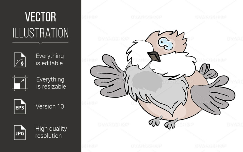 Cartoon Sparrow - Vector Image