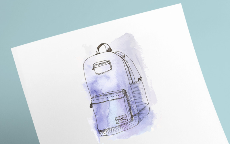 Download Vector "Hipster's backpack - Vector Image" / Hipster's backpack - Vector Image - Vector на тему графика accessory,aqua,aquarelle,art,back,backpack,bag,baggage,blot,brush,camping,college,design,drawing,drop,education,hipster,illustration,ink,journey