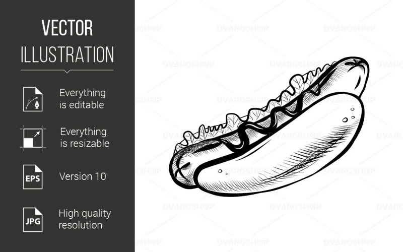 Hot Dog - Image vectorielle