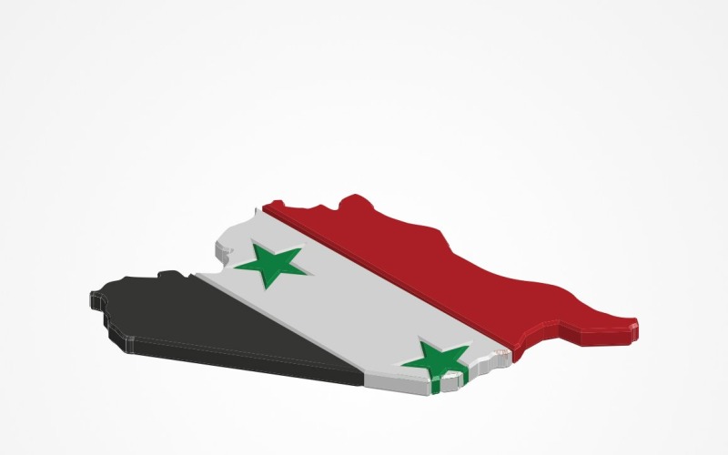Landskarta för Syrien 3D - illustration