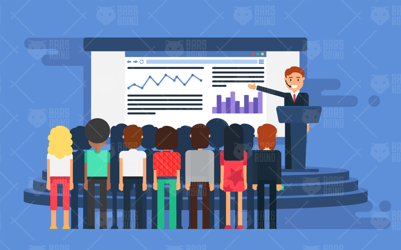 Download Vector "Presentation Illustration - Vector Image" / Presentation Illustration - Vector Image - Vector на тему графика audience,auditorium,briefing,business,businessman,classroom,coaching,communication,conference,congress,debate,design,discussion,education,election,event,flat,group,icon,illustration