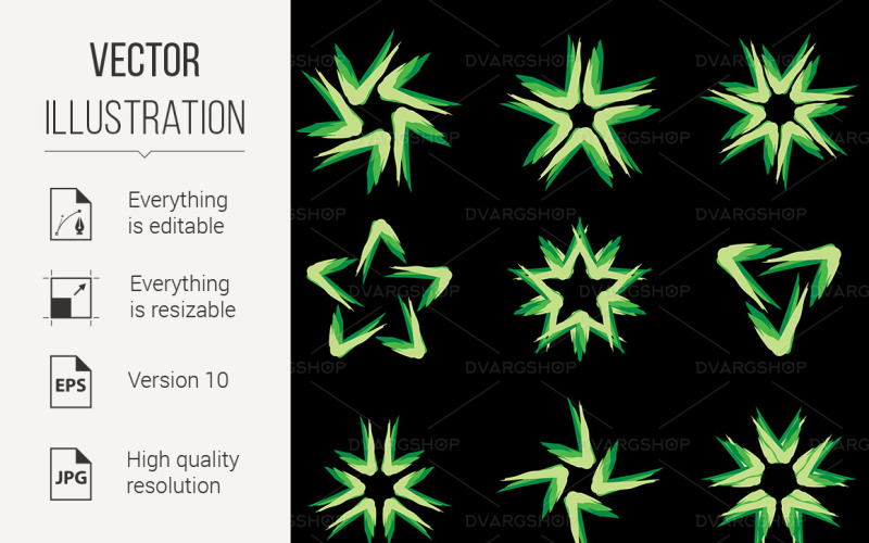 Download Vector "Set of different stars icons #8 - Vector Image" / Set of different stars icons #8 - Vector Image - Vector на тему графика set,different,icons,stars,star,black,design,geometric,clip,shape,retro,floral,painting,cross,green,image,pink,silhouette,color,style