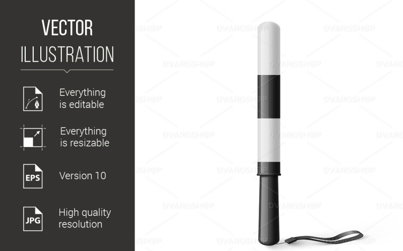 Download Vector "Traffic Stick - Vector Image" / Traffic Stick - Vector Image - Vector на тему графика traffic,stick,police,white,illustration,protect,logo,security,hle,design,rod,icon,danger,accessory,striped,transport,forbidden,black,sign,stop