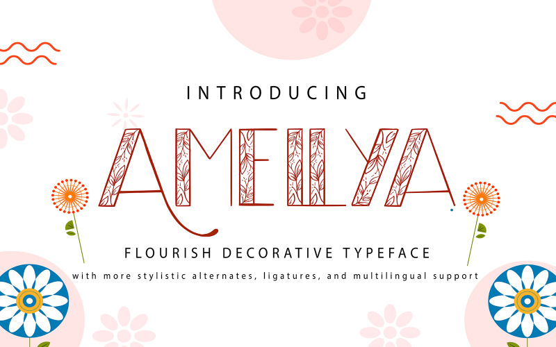 Амелля | Процвітати декоративний шрифт шрифту