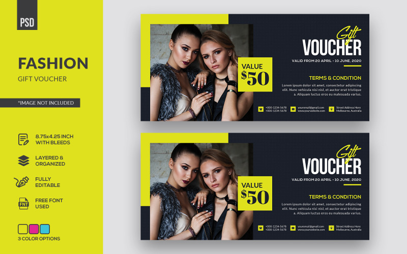 Bon cadeau de mode - Modèle d'identité d'entreprise
