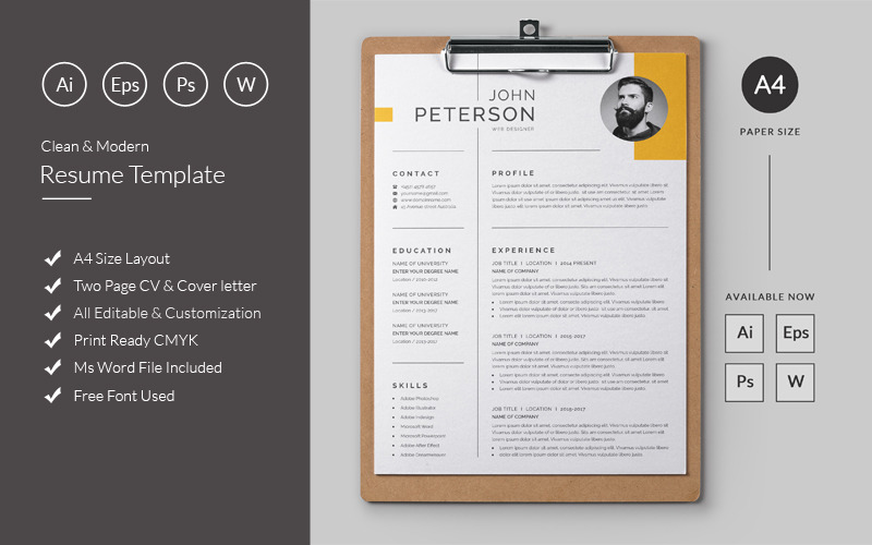 Download Резюме "Clean John Resume Template" / Clean John Resume Template - Резюме на тему графика resume,cv,clean resume,creative resume,word resume,infographic resume,modern resume,professional resume,student resume,resume mac pages,manager cv template,bankers resume,doctors resume,job s