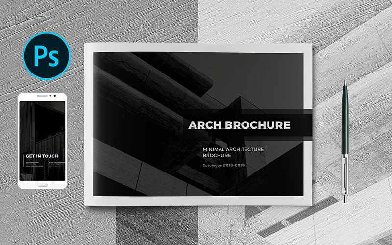 Folheto de arquitetura - modelo de identidade corporativa