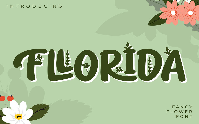 佛罗里达州|花式花字体