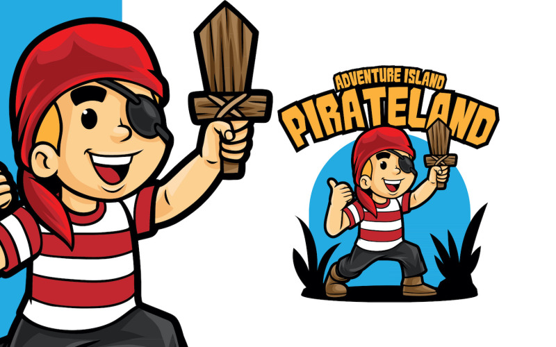 Piratland äventyr logotyp mall