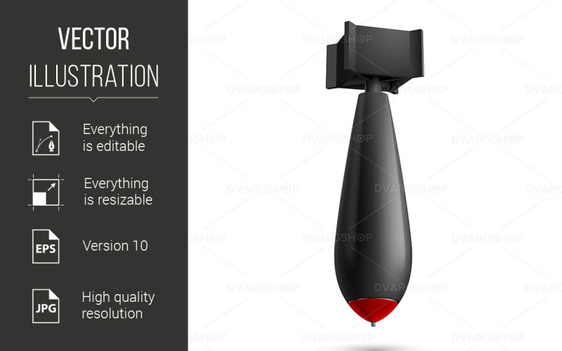 Download Vector "Bomb - Vector Image" / Bomb - Vector Image - Vector на тему графика bomb,isolated,background,illustration,force,fight,power,object,symbol,old,dangerous,rocket,arms,explode,violence,battle,retro,danger,conflict,air