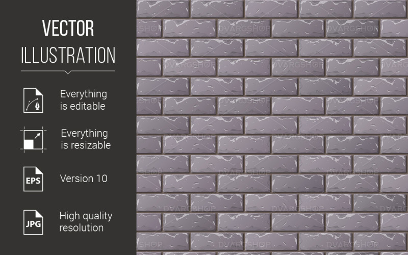 Download Vector "Brick Wall - Vector Image" / Brick Wall - Vector Image - Vector на тему графика brick,wall,old,seamless,gray,pattern,grunge,decor,material,structure,block,background,cement,abstract,game,tiled,design,nobody,template,texture
