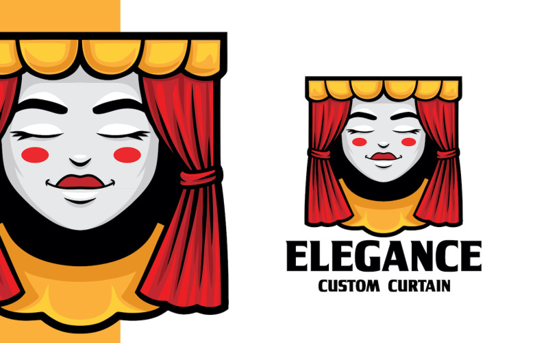 Elegance Curtain Mascot Logo Template