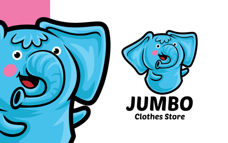 Download Шаблон логотипа "Elephant Clothes Store Logo Template" / Elephant Clothes Store Logo Template - Шаблон логотипа на тему графика logo,logomascot,mascot,logotemplate,character,illustration,vector,graphic,elephant,jumbo,clothes,store,fashion