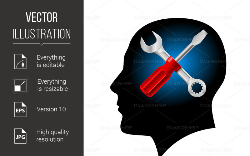 Human Head - Vector Image