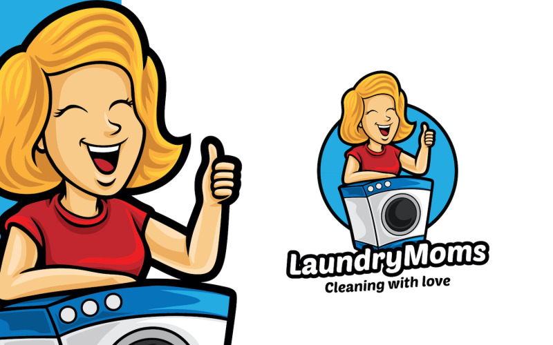 Download Шаблон логотипа "Laundry Mom Mascot Logo Template" / Laundry Mom Mascot Logo Template - Шаблон логотипа на тему графика logo,logomascot,mascot,logotemplate,character,illustration,vector,graphic,laundry,mom,clean,washing,service