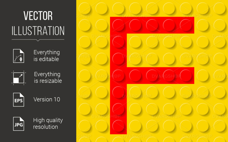 Download Vector "Letter F in Construction Kit - Vector Image" / Letter F in Construction Kit - Vector Image - Vector на тему графика kit,plastic,letter,construction,font,building,red,yellow,typeface,sample,play,vector,toy,alphabet,learn,child,abstract,design,initial