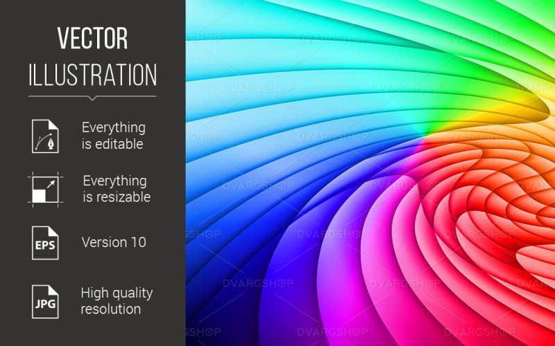 Разноцветные волны - векторное изображение