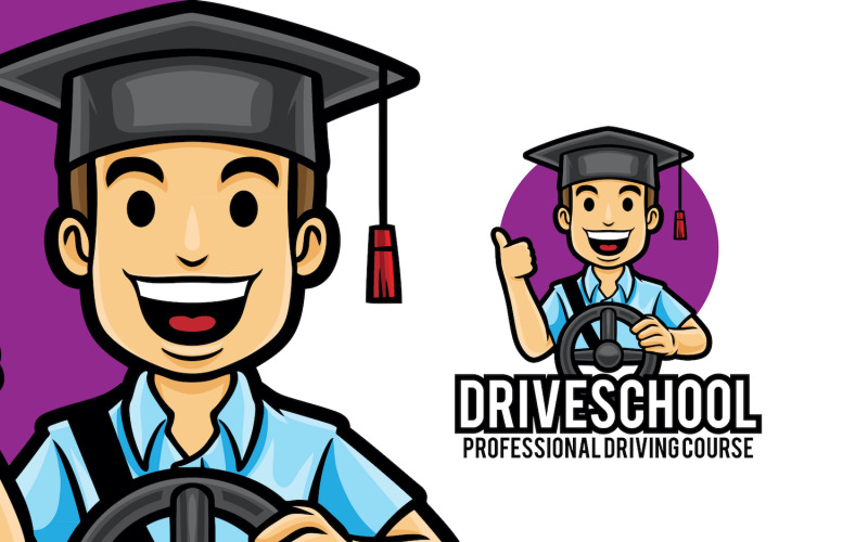 Шаблон логотипу курсу уроків водіння автомобіля