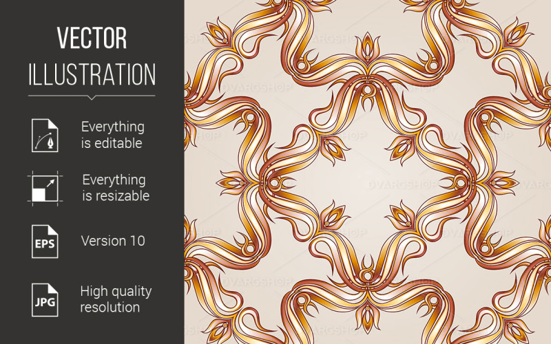 Download Vector "Seamless Background - Vector Image" / Seamless Background - Vector Image - Vector на тему графика seamless,brown,background,pattern,wallpaper,vector,element,twisted,classic,flower,revival,old,illustration,decorative,symmetrical,victorian,orange,backdrop,nobody,line