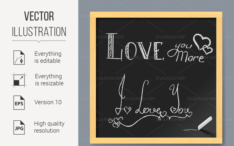 Download Vector "Valentine Card - Vector Image" / Valentine Card - Vector Image - Vector на тему графика valentine,chalk,card,chalkboard,love,background,saying,day,shape,words,placard,slogan,sketch,lettering,concept,calligraphic,greeting,blackboard,romantic,congratulation