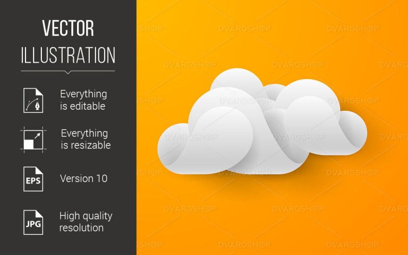 Abstract White Cloud - Vector Image